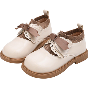 女童鞋子真皮儿童加绒小皮鞋2025秋季新款软底女孩童鞋洋气公主鞋
