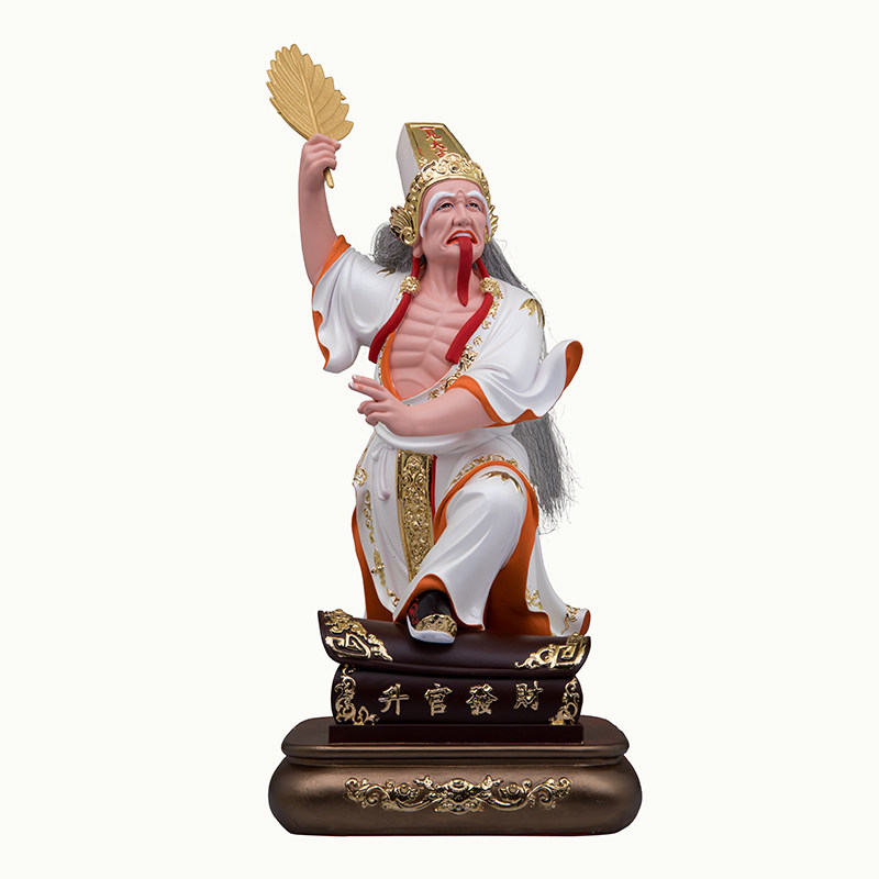 12/16/26寸树脂彩绘七爷八爷神像家用供奉摆件站棺材大二爷伯摆件
