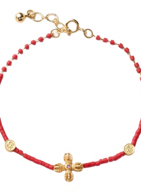 2026马年金刚杵手链女新中式国风高颜值手绳红色本命年琉璃手链