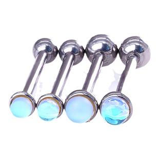 rockboilF136钛合金舌钉月光球冷淡风内螺纹可喝酒舌环蛋白石饰品