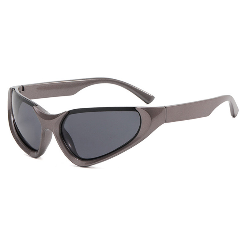 巴黎潮牌男女同款科技感机能朋克半框墨镜网红街拍凹造型太阳眼镜