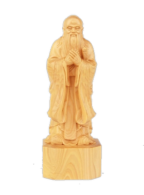 孔子雕塑黄杨木孔子塑像木雕摆件