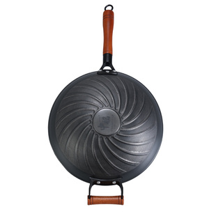 中福铸铁锅厚底薄壁旋风聚能炒菜锅无涂层生铁陆川铁锅官方旗舰店