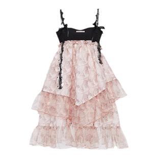 【孔雪儿同款】易碎商店 琥珀红茶 原创甜美吊带裙公主蓬蓬连衣裙