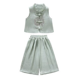 唐装女童夏季套装2026新款新中式国风女宝宝夏装古风旗袍儿童汉服