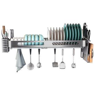 壁挂式碗架304不锈钢厨房水槽上方置物架碗碟收纳架放碗筷沥水架