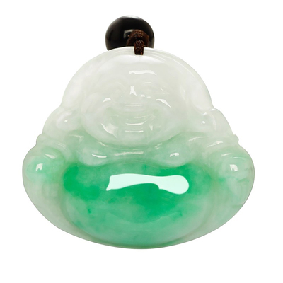 五花八门翡翠糯冰种佛公项链吊坠