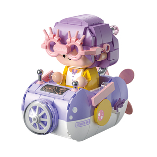 费米肉肉酱正版授权载具拼装积木玩具桌面摆件送女朋友生日礼物