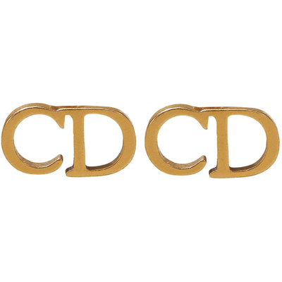 复古做旧金属字母cd耳钉女纯银针百搭耳环高级感轻奢小香风耳饰