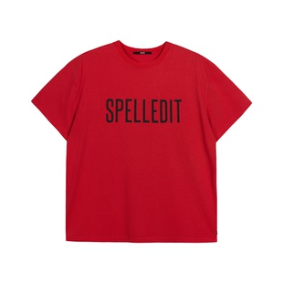 SPELLEDIT2026春季新品大LogoT恤简约oversize风中性字母印花短袖