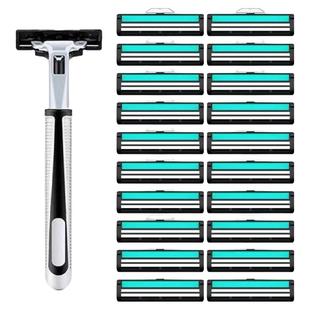 双层刀片刮胡剃须刀片不锈钢手动刀头男老式胡子刀胡须刀胡刀电动