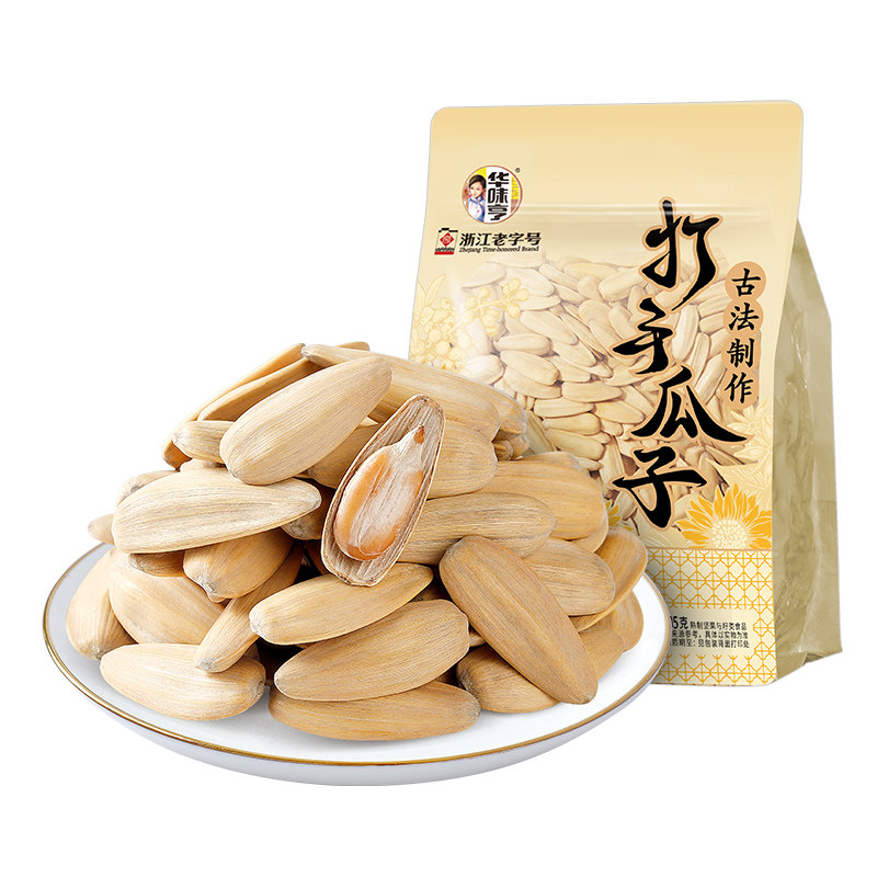 【华味亨打手瓜子505g】古法脱皮陈皮瓜子白多味葵花籽新炒货零食 打多实拍商品图