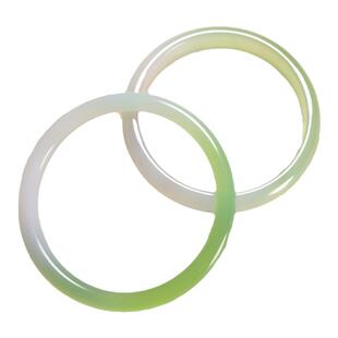 青提色美人镯大圈口正圈半白半绿玉镯正品冰晴绿手镯6mm