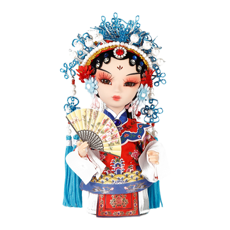 昆曲娃娃戏曲绢人脸谱公仔摆件