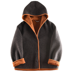 DIGBUTY热可可'羊毛双面呢大衣女款2025新款冬加厚短款美拉德风