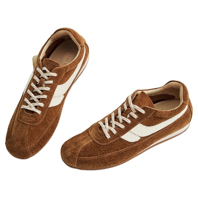 复古薄底德训鞋真皮休闲运动鞋