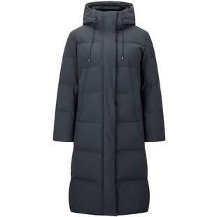 【鹅绒服】太平鸟女装连帽御寒黑天鹅羽绒服冬连帽长款面包外套潮