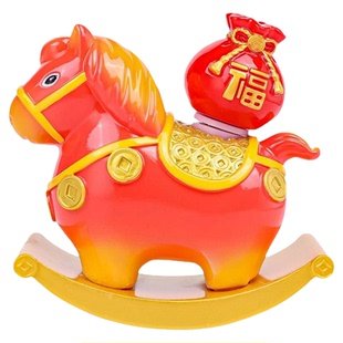 洛阳唐三彩小胖马文创纪念品马上有钱摆件河南博物馆特产伴手礼物