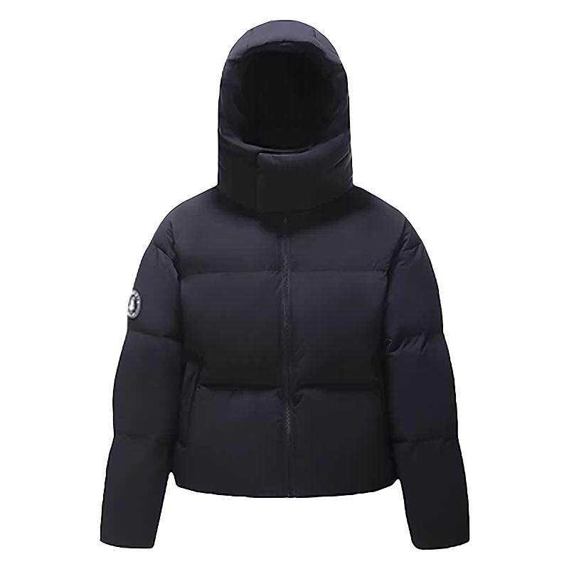企鹅户外短款热能羽绒服女可拆卸帽子防风御寒面包服加厚外套