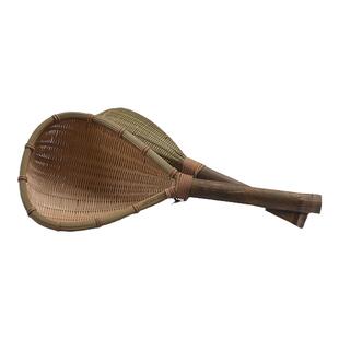 竹编制品漏勺厨房沥水筛子淘米勺饺子饭店过滤勺米粉捞面笊篱漏斗