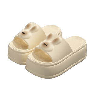 太子纳可爱兔子凉拖鞋女新款室内踩屎感厚底增高拖鞋小个子女外穿