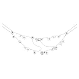 YVMIN尤目 贝母十字花多层项链毛衣链珍珠水晶项链毛衣链生日礼物