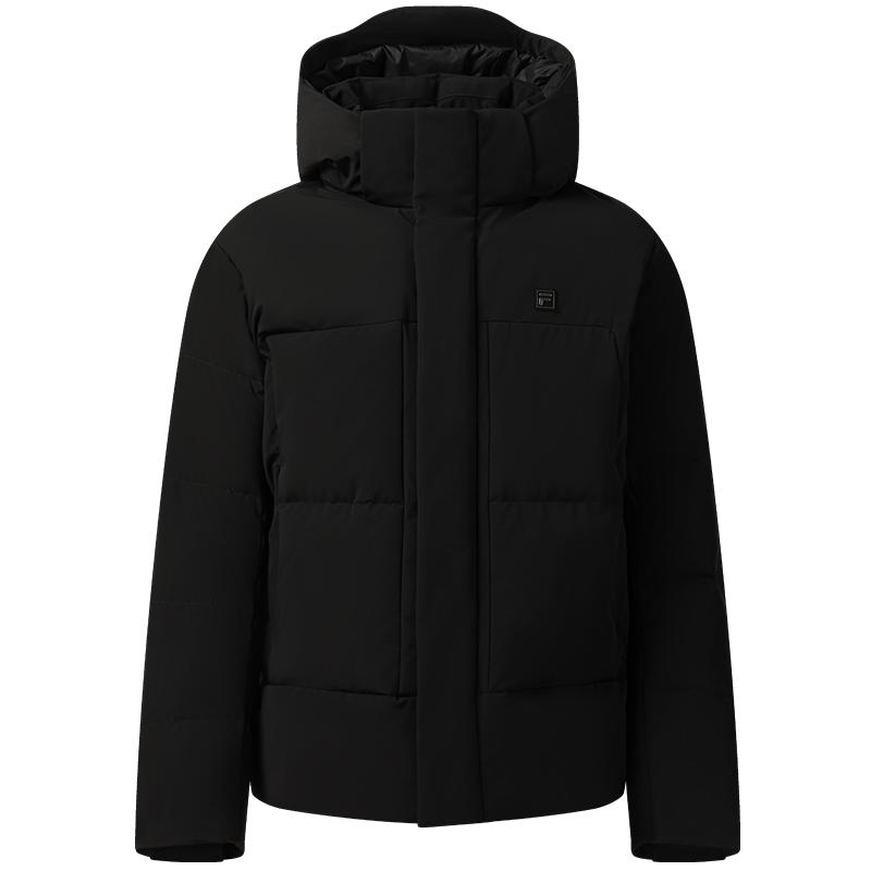 90鹅绒高蓬740+FILA斐乐羽绒服男2025冬新款可拆卸帽商务防水外套