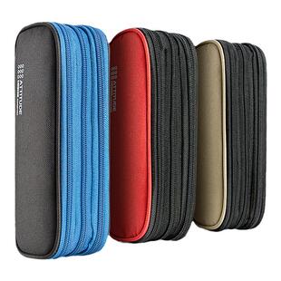 得力大容量男生笔袋多层文具盒初中生高中生考试用多功能高颜值笔盒男孩简约拉链帆布男童文具袋小学生铅笔盒