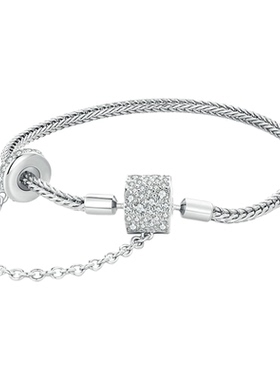 锦河畔s925银镀白金锆石手链