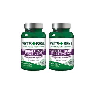 VET'S BEST绿十字猫草片猫咪调理肠胃温和排毛化毛球片60粒*2