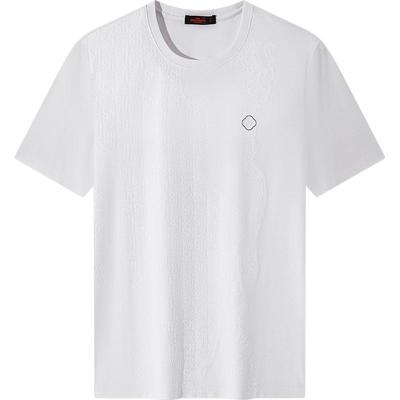 【凉感索罗纳】柒牌短袖T恤男夏季薄款时尚字母提花休闲圆领上衣