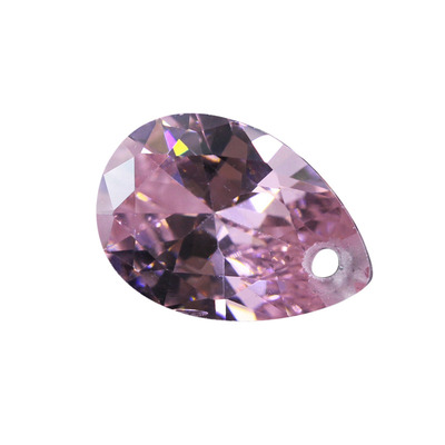 打孔水滴形桃红色吊坠珠宝裸石