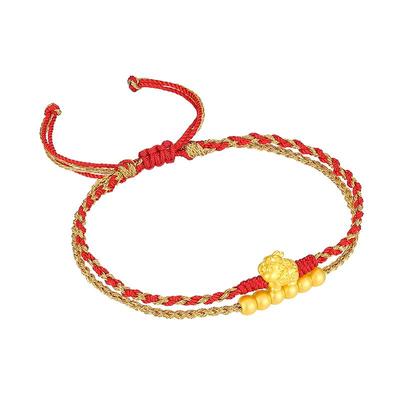 周大生金珠貔貅黄金手链