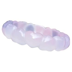 带证书天然正品巴西白玛瑙手镯冰种玉镯子白玉髓手镯玉手镯女心形