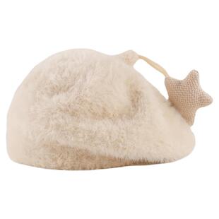 婴儿帽子秋冬毛绒帽宝宝超萌星星保暖贝雷帽女宝韩系纯色蓓蕾帽冬