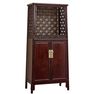 赞比亚血檀万历柜中式古董柜非洲小叶紫檀储物柜全实木圆角柜原木