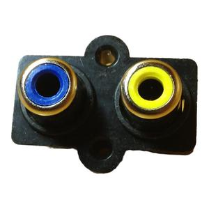 插头插座 AV2孔莲花插座 RCA二位黄蓝视频插座