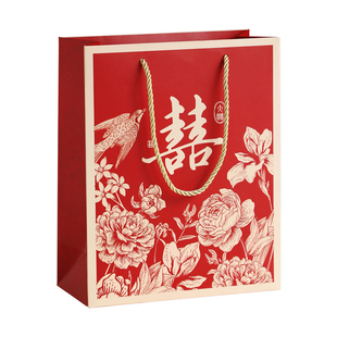 创意婚礼伴手礼回礼袋结婚喜糖盒子手提袋高级感婚庆喜糖袋子口袋