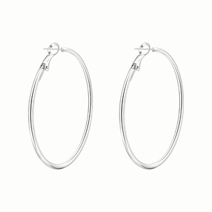 S999纯银针素圈耳环大圆圈女百搭高级感耳钉2025爆款轻奢耳饰气质