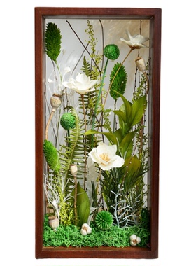 喜莱卡三八节diy手工礼品样板间摆件植物标本框家居装饰干花创意