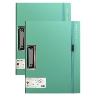 2个得力板夹A4文件夹折页垫板夹学生用书写垫板多功能加厚试卷夹横版竖版办公商务用品合同档案资料夹菜单夹