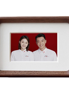 海马体结婚登记照相框婚姻纪念高级感喜字情侣摆台加洗证件照片