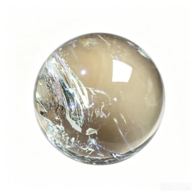 保真天然白色透明真水晶球风水摆件原石原矿疗愈玄关摆放孩子礼品