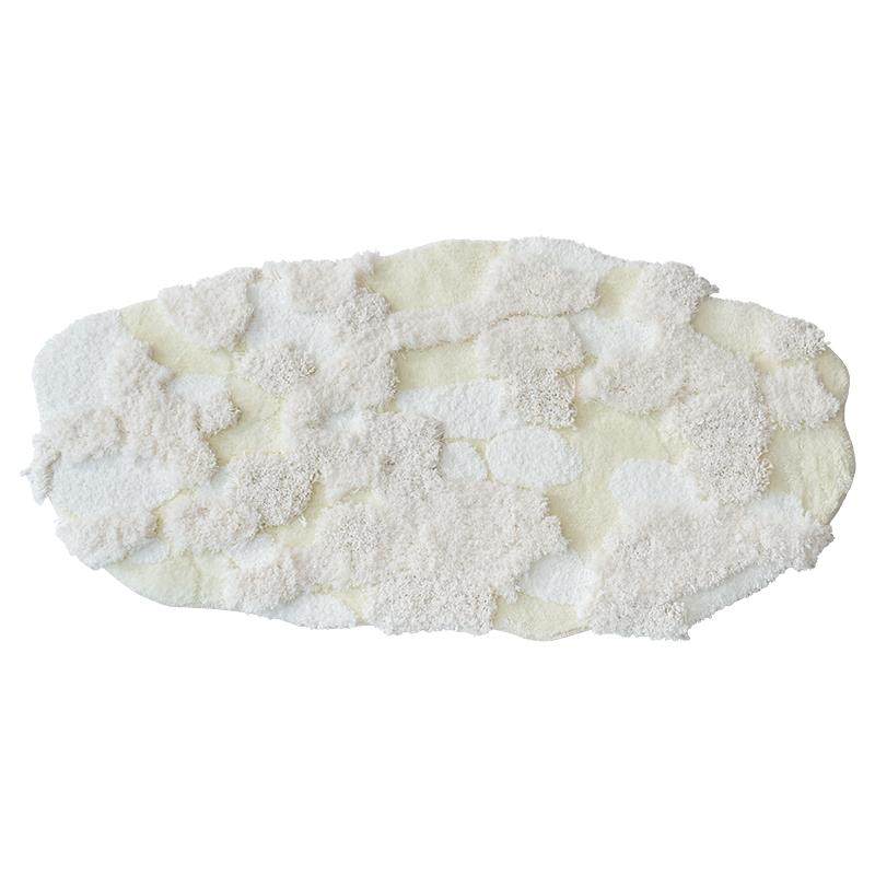 地毯卧室床边毯素色毛绒加厚不规则异形客厅地垫奶油风房间可机洗