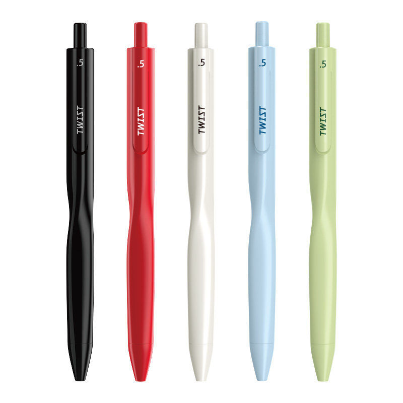 点石制笔巨能刷扭转次元速干按动中性笔双珠顺滑高颜值ins风扭扭笔黑红水笔学生刷题考试圆珠笔签字笔0191