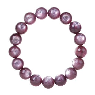 天然紫锂云母手链女强猫眼轻奢小众雾紫色光晕水晶手饰生日礼物