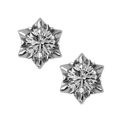 培育钻石耳钉免摘18k金耳钉