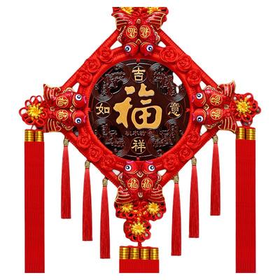 中国结挂件桃木福字墙装饰壁挂