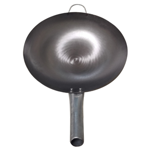 36-45cm家用炒锅铁锅钢皮锅厚钢板锅无涂层饭店食堂夜宵炒饭炒粉