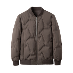 羽绒服男棒球领外套秋冬季新款夹克加厚保暖中青年时尚休闲上衣服